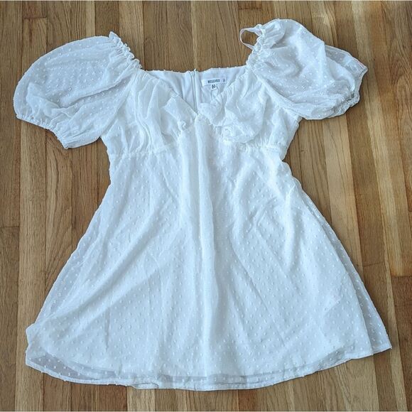 NWT missguided white dolby milkmaid polka dot dress - Picture 2 of 6